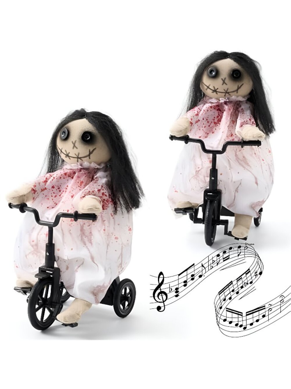 13.5" Halloween Animated Decorations Doll, Scary Haunted House Prop